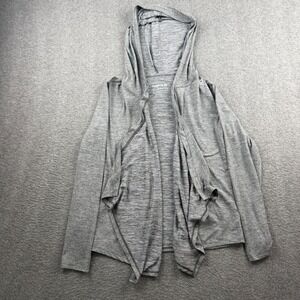 Reebok Womens‎ Gray Space Dye Open Front Hooded Cardigan Jacket Size Small